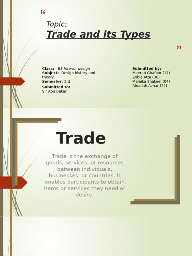 Types of Trade Explained | PDF | Trade | Exports