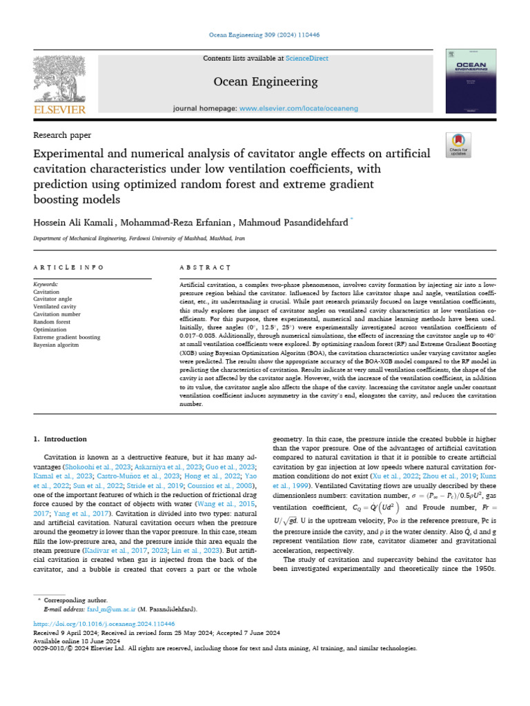 Experimental and Numerical Analysis of Cavitator Angle Effects On 2024 ...