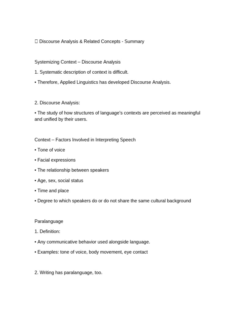 Discourse Analysis: Key Concepts Explained | PDF | Second Language ...