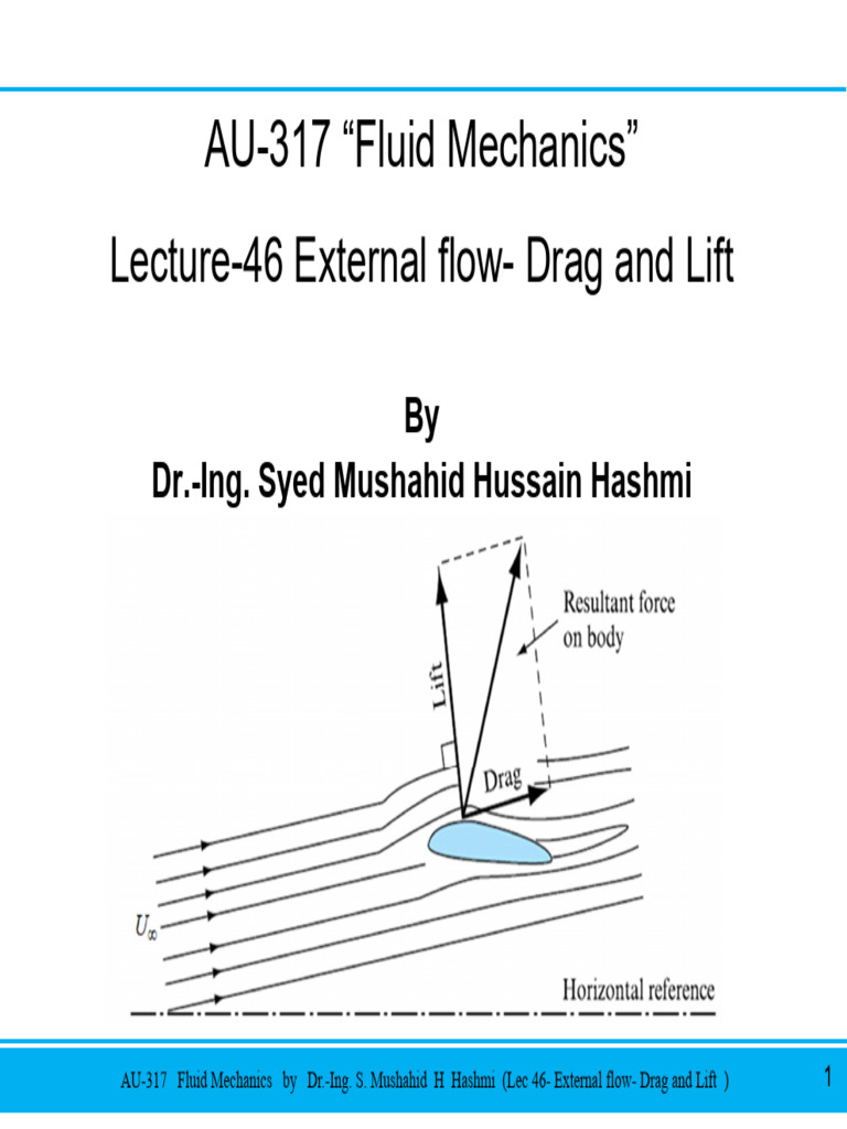 Drag and Lift in Fluid Mechanics | PDF | Drag (Physics) | Lift (Force)