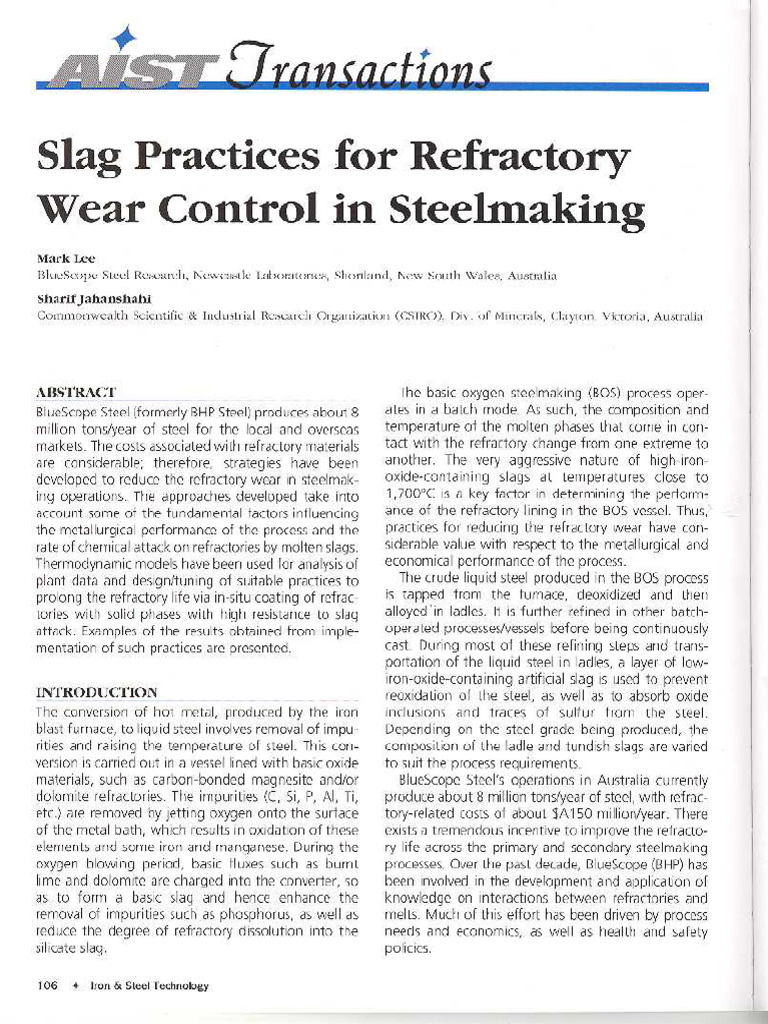 Slag For Wear Controll | PDF
