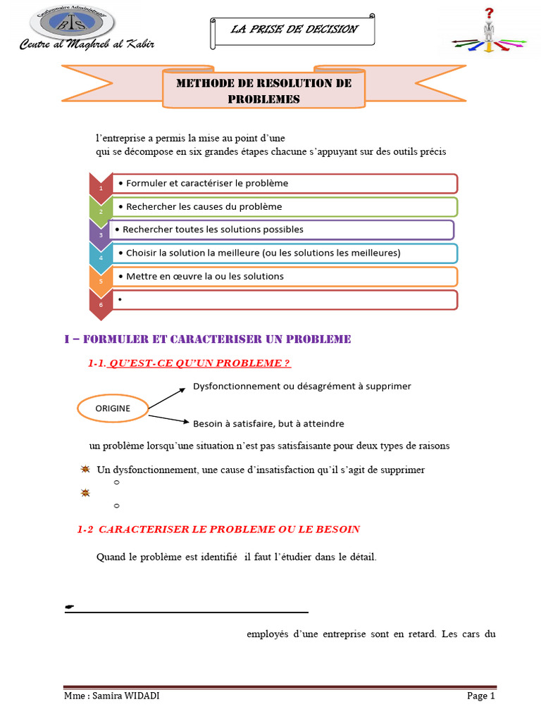 Méthode de Résolution de Problèmes en Entreprise | PDF | Créativité ...