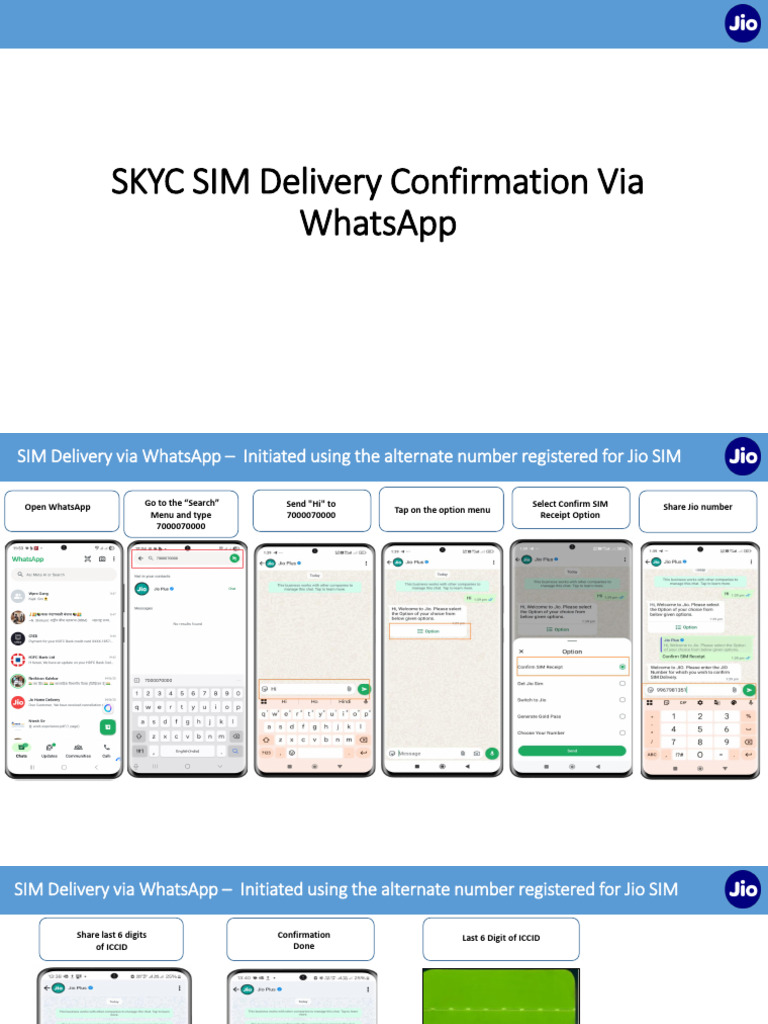 Jio SIM Delivery Confirmation Guide | PDF