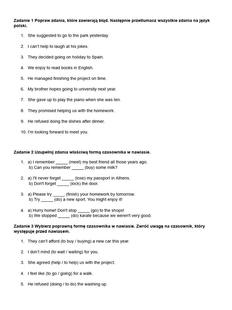 Grammar Exercises: Verb Forms and Usage | PDF | Chess Openings | Chess