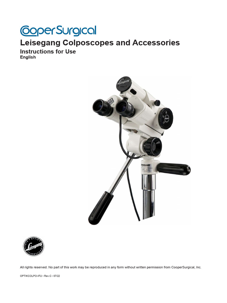 Leisegang Colposcope User Guide | PDF | Camera | Electrical Connector