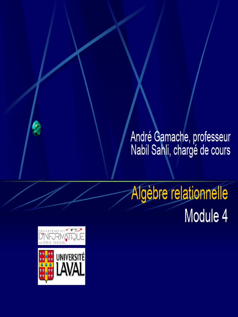 Algèbre relationnelle en bases de données | PDF | Modèle relationnel ...