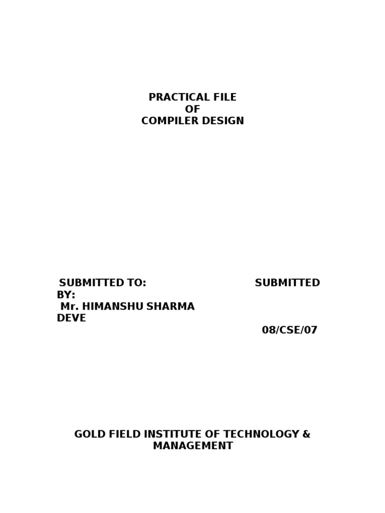 Practical File OF Compiler Design | PDF | String (Computer Science ...