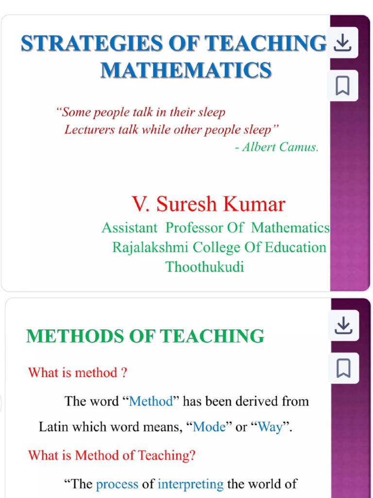 Strategies of Teaching Mathematics | PDF