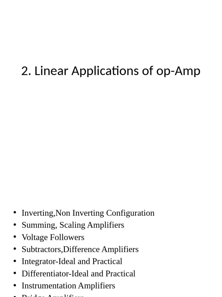 Linear Op-Amp Applications Guide | PDF | Operational Amplifier | Amplifier