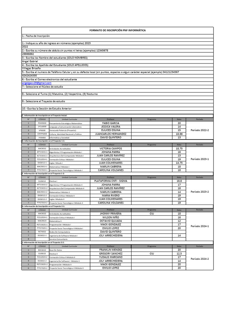 Inscripción PNF Informática 2022-2024 | PDF | Informática | Ingeniería ...