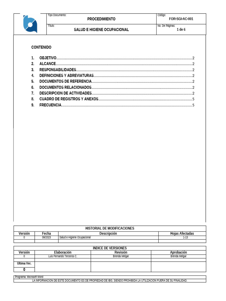 POE Salud e Higiene Ocupacional | PDF | Seguridad y salud ocupacional ...