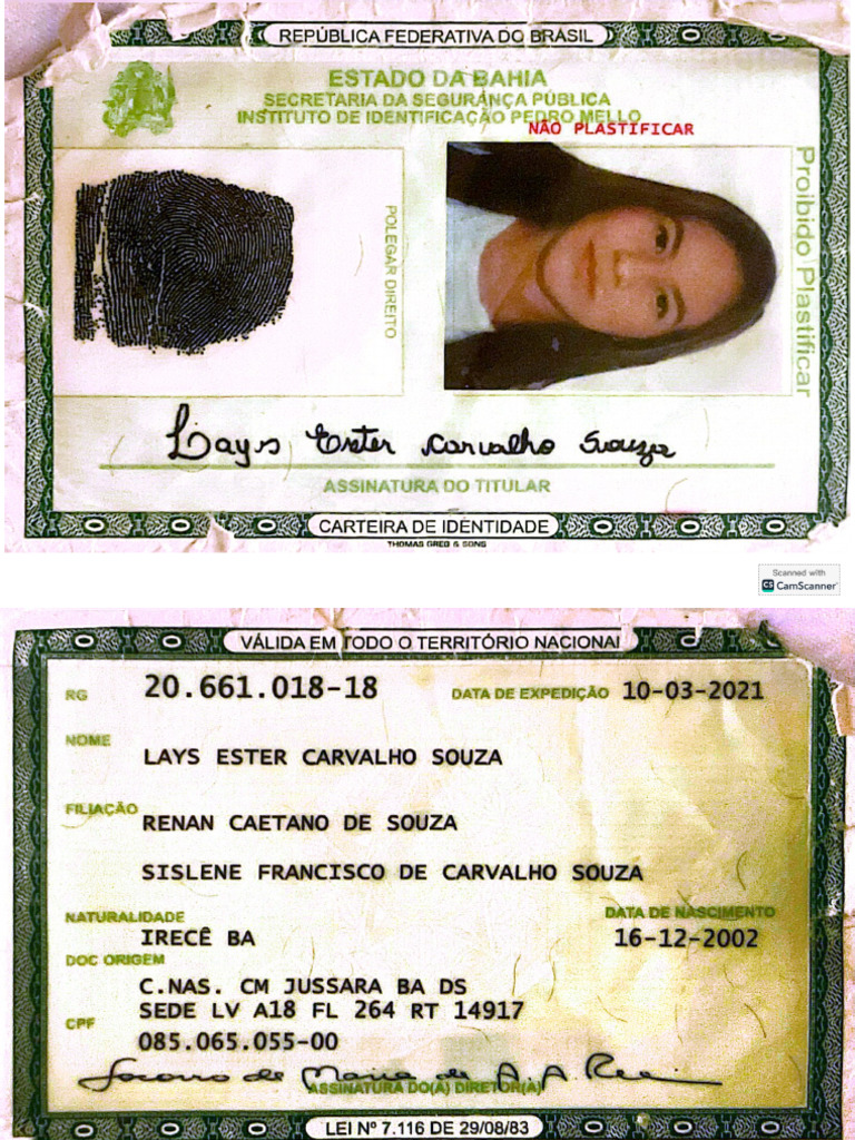 Identidade RG | PDF