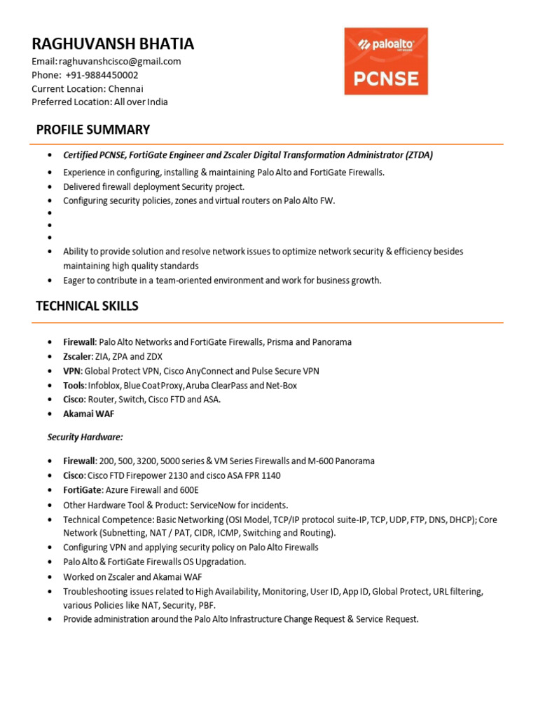Network Security Expert Resume | PDF | Firewall (Computing) | Computer ...
