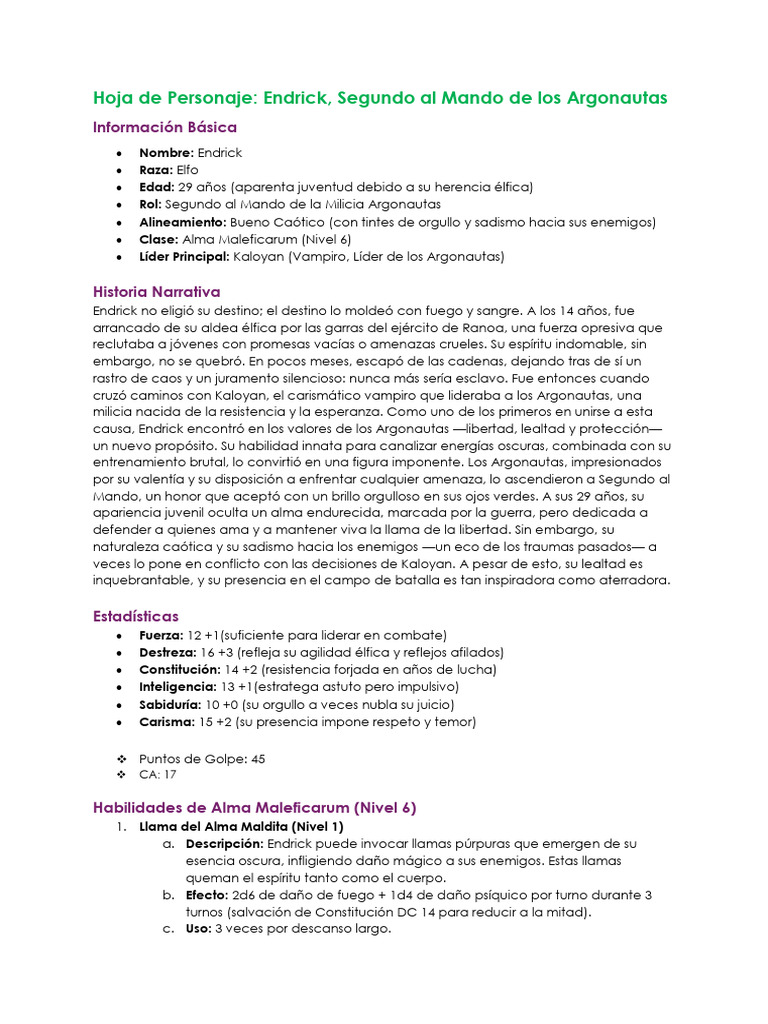 Endrick: Segundo al Mando Argonautas | PDF
