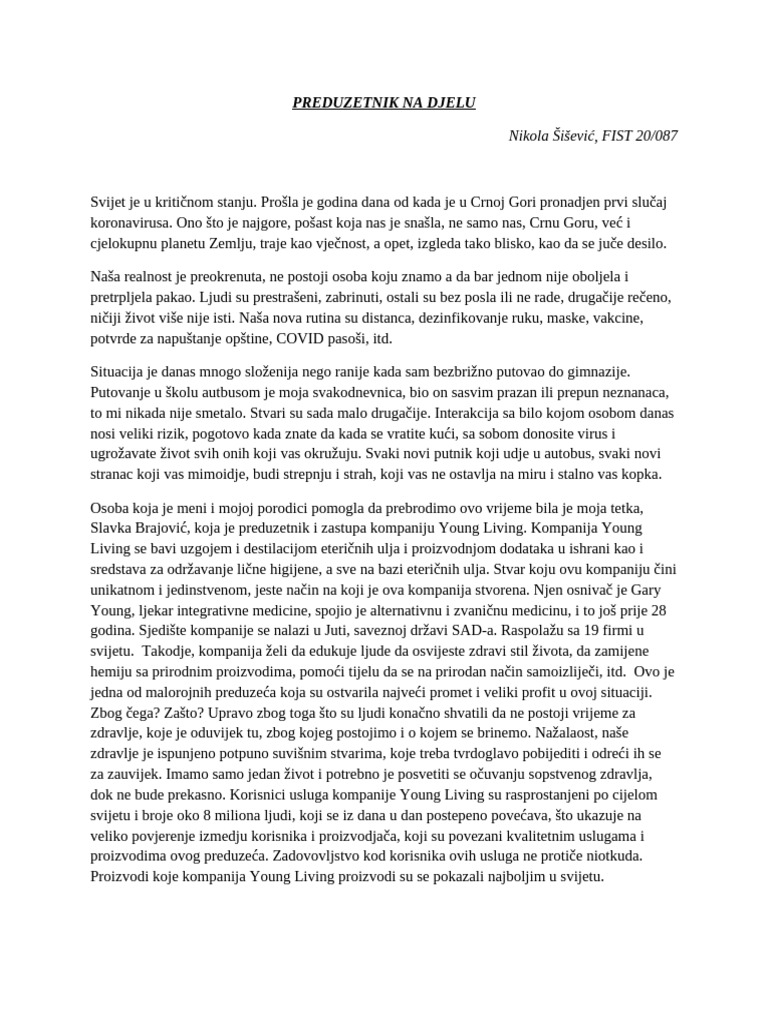 Fist1pr Preduzetnik Na Djelu | PDF