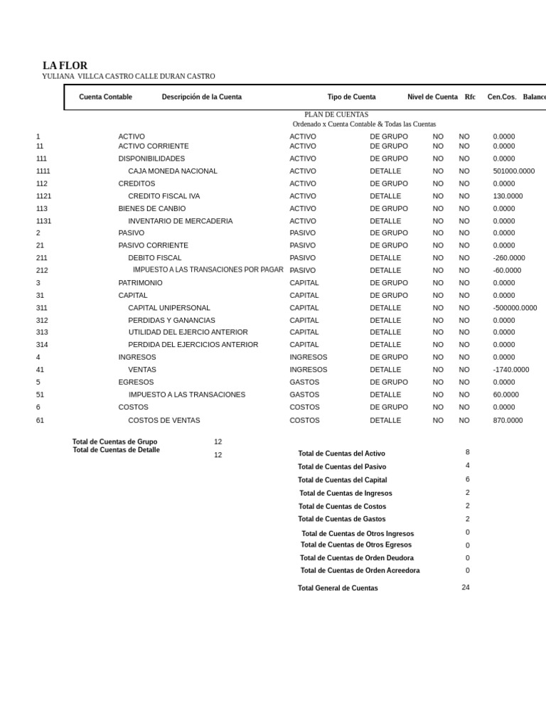 Plan de Cuentas Contables Detallado | PDF | Contabilidad | Contabilidad ...