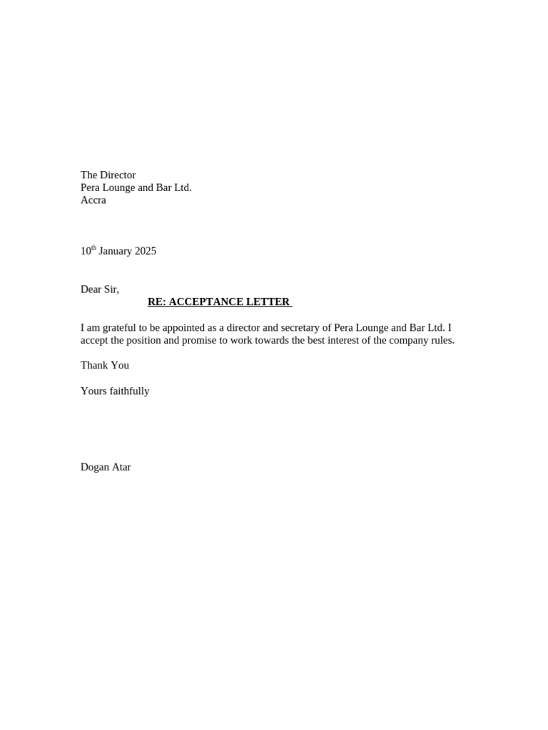 Acceptance DA | PDF