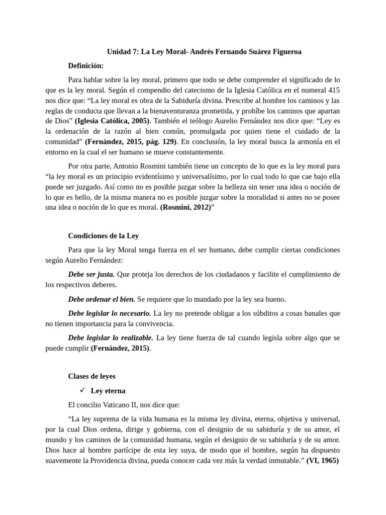 Comprendiendo la Ley Moral y sus Clases | PDF | Moralidad | La Ley natural