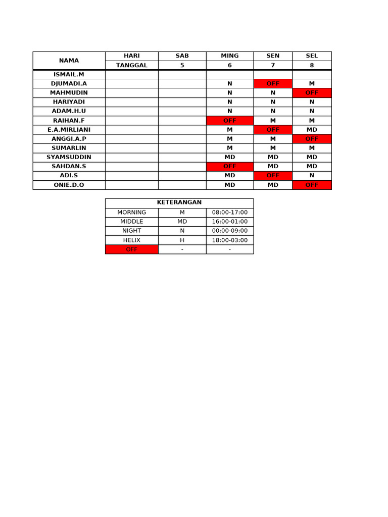 June Work Schedule Overview | PDF