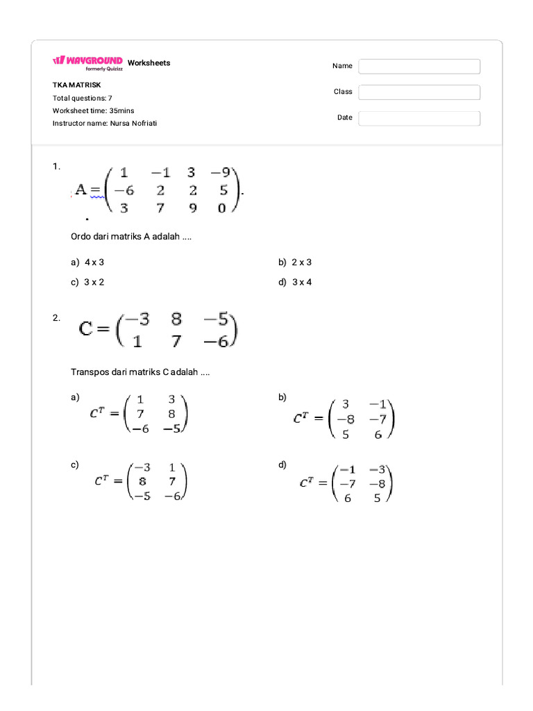 Worksheet - Wayground | PDF