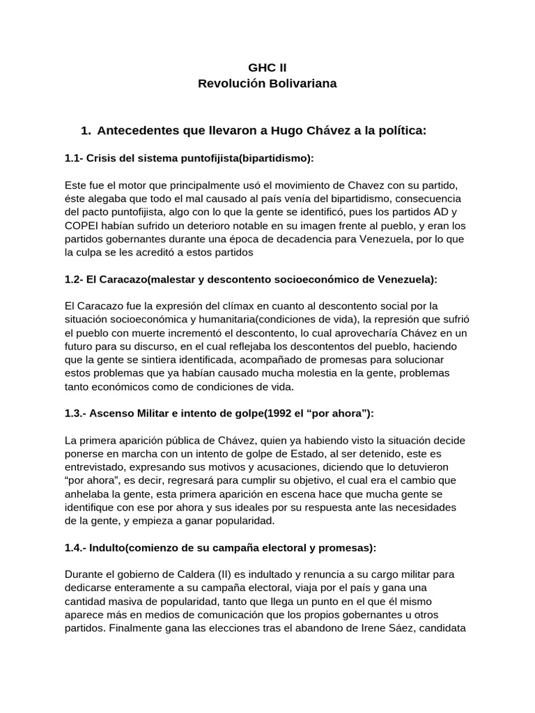 GHC Ii | PDF | Hugo Chavez | Venezuela