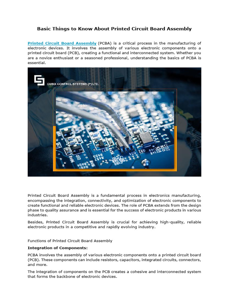 Essential Guide to PCB Assembly Basics | PDF | Printed Circuit Board ...
