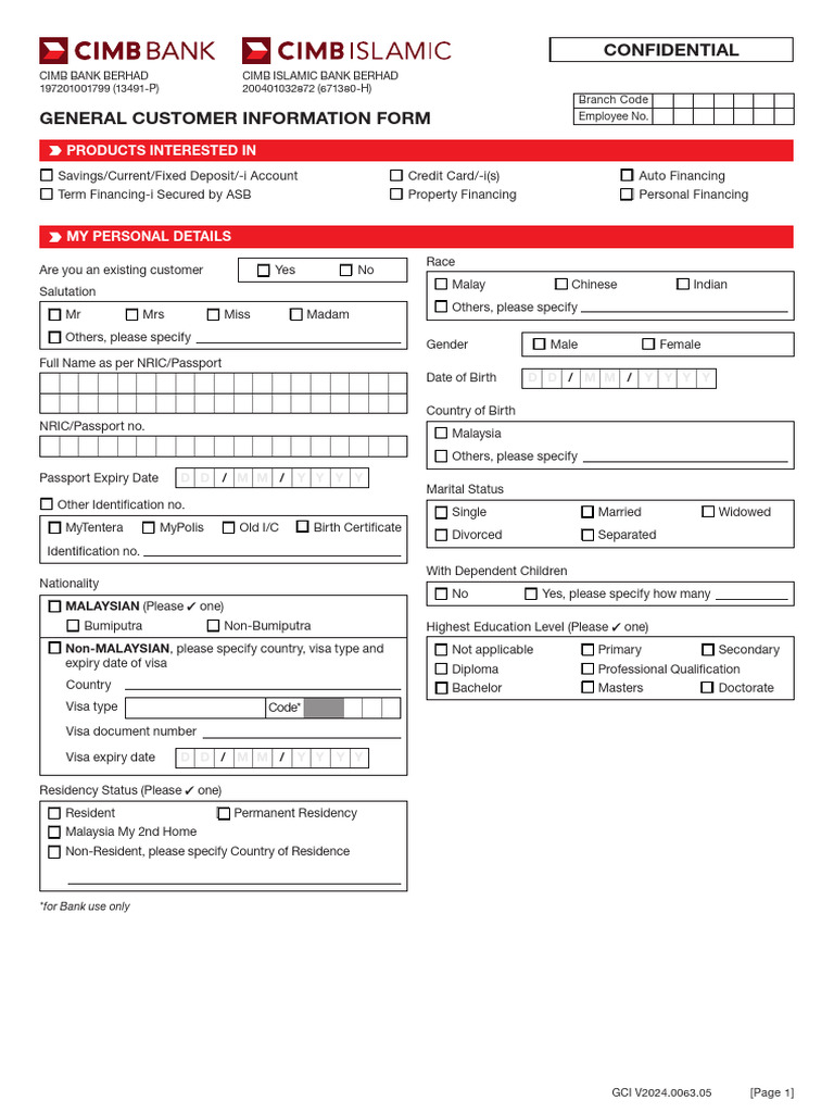 Unified GCI Form + Property Financing App Form (With CPL-V2025.0063.01 ...