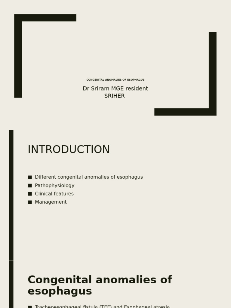 1 Congenital Anomalies of Esophagus READ | PDF | Esophagus | Clinical ...