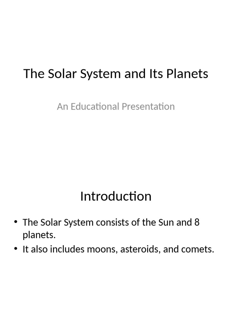 The Solar System and Its Planets | PDF