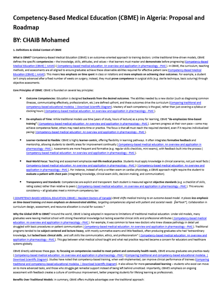 CBME Roadmap for Algeria's Medical Education | PDF | Medical Education ...