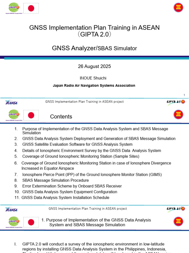 GNSS Data Analysis & SBAS Training ASEAN | PDF | Global Positioning ...