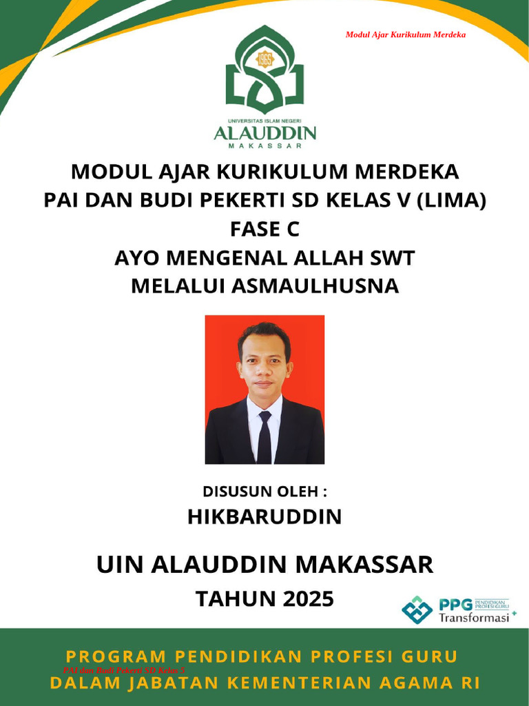 Modul Ajar PAI Kelas 5 SD | PDF
