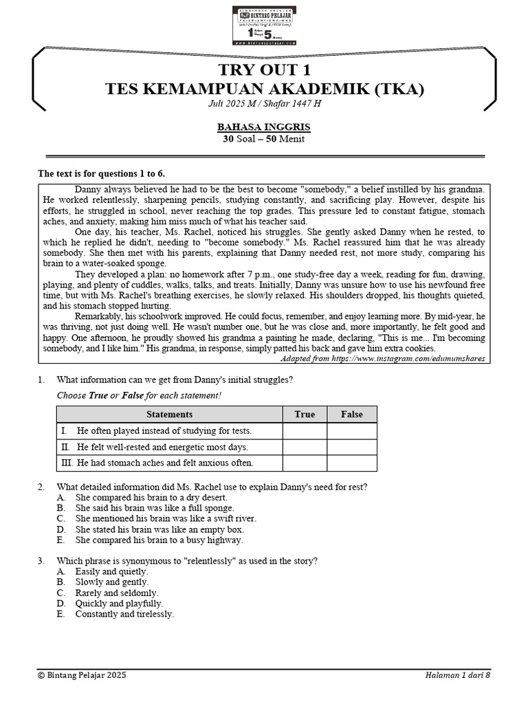 TKA Tryout: English & Bali Attractions | PDF | Artificial Intelligence ...