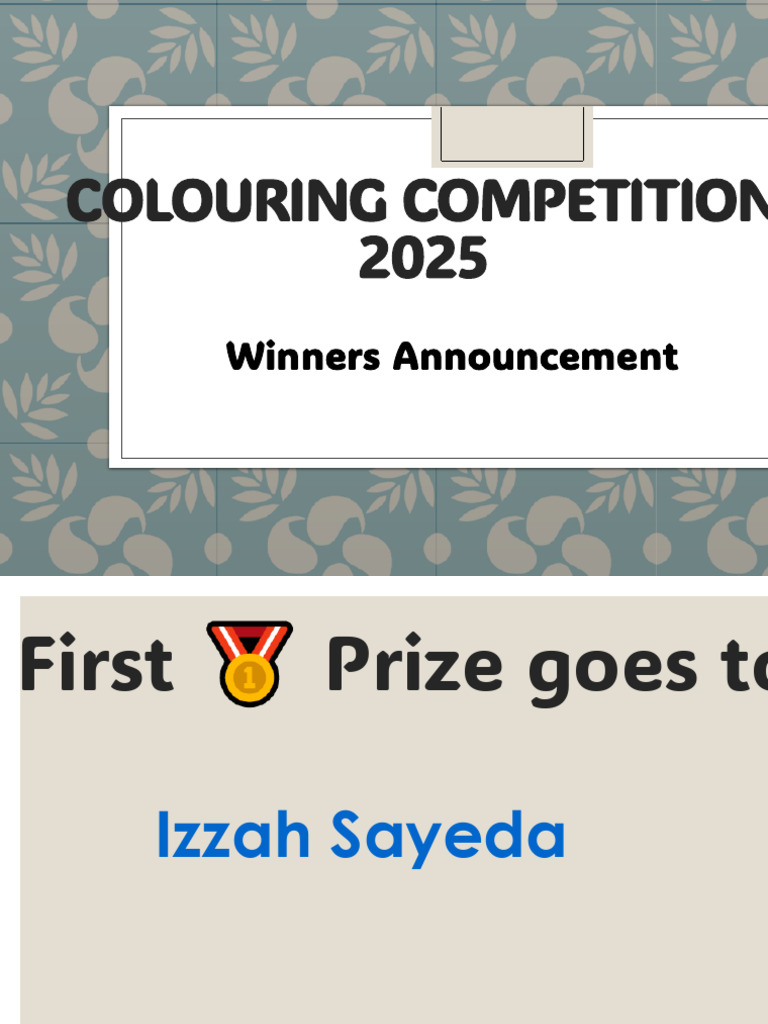 2025 Colouring Competition Winners | PDF