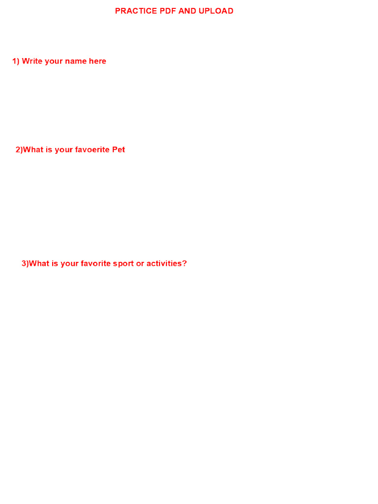 1 Page PDF and Upload | PDF