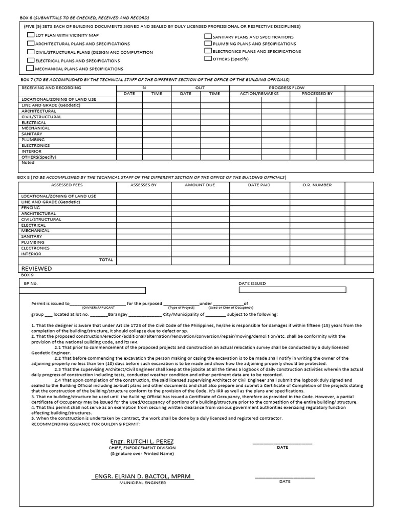 Building Permit Application Checklist | PDF