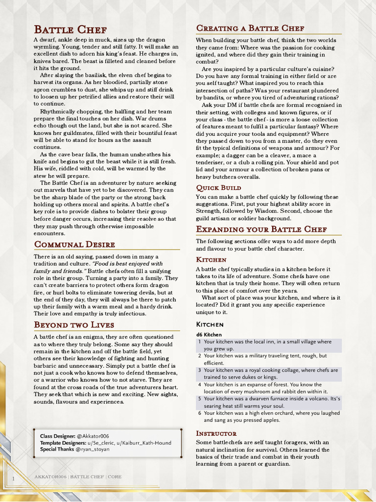 Battle Chef: Culinary Adventures in Combat | PDF | Knife | Fires