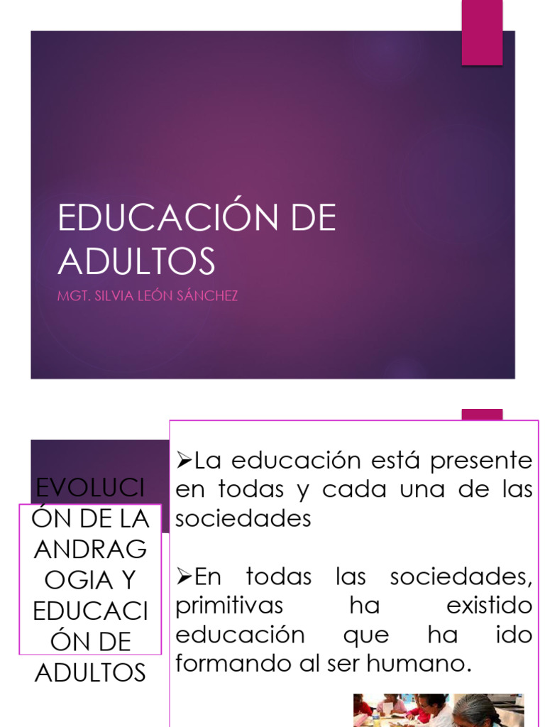 Evolución de la Educación de Adultos | PDF | Aprendizaje | Cognición