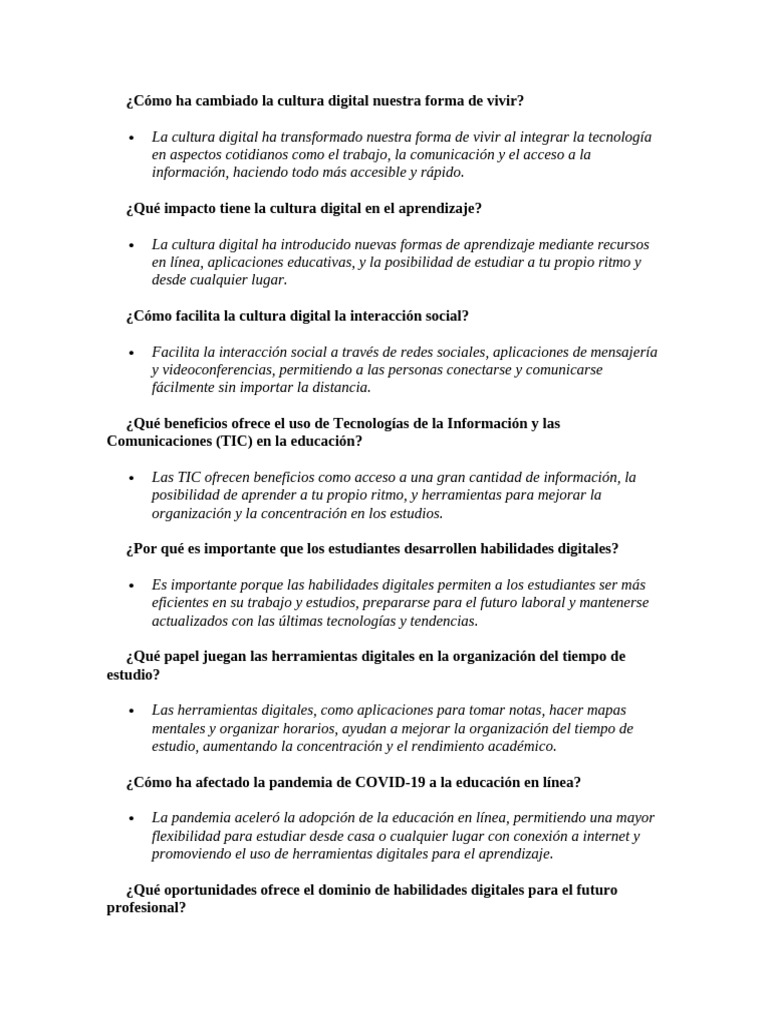 Impacto de la Cultura Digital en la Vida | PDF | Tecnología de ...