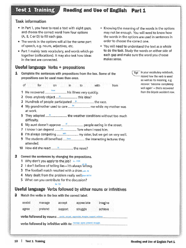 b2 First Test 1 Reading and Use of English 2025 | PDF