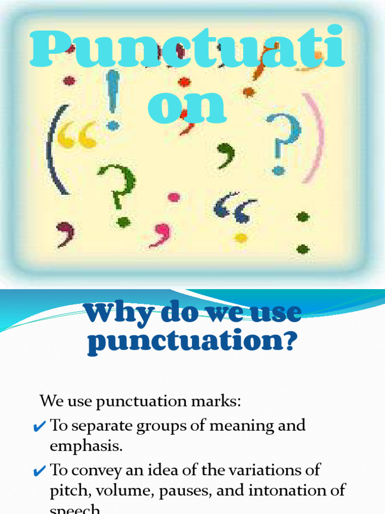 Understanding Punctuation Marks | PDF | Ellipsis | Comma