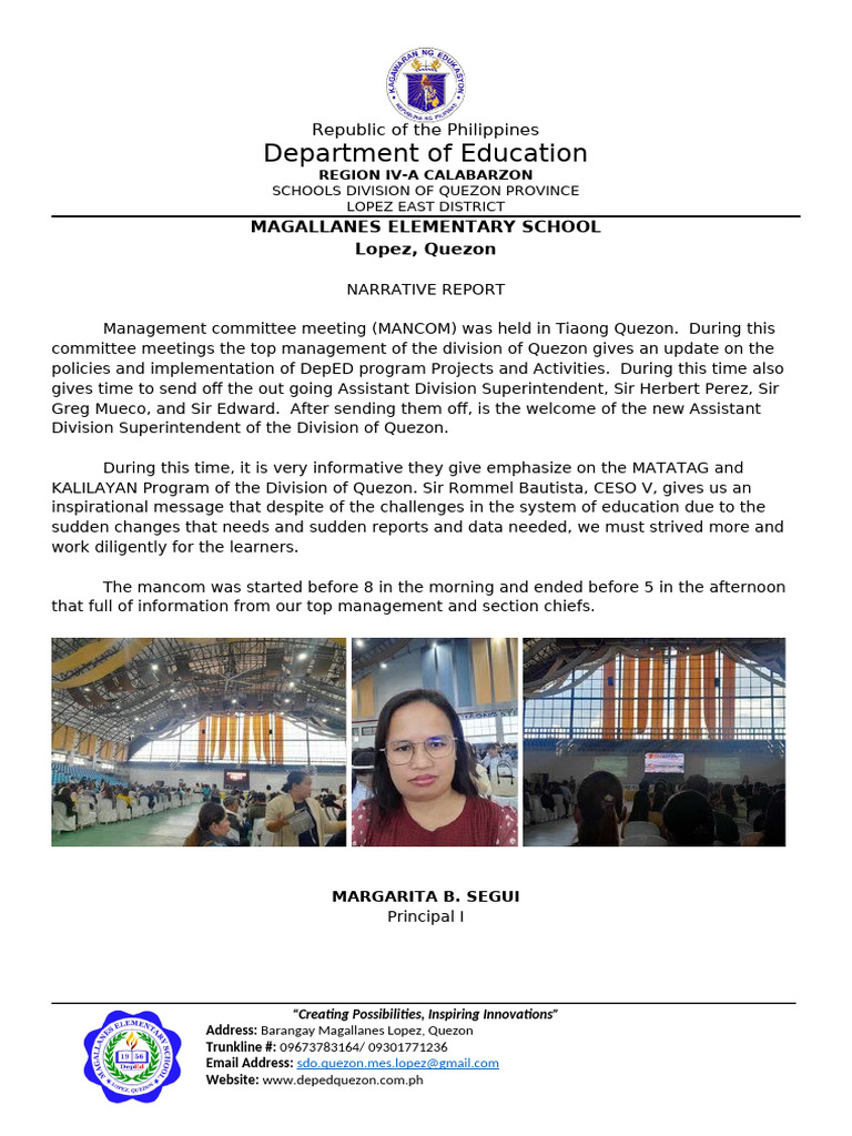 Narrative Report (Training) | PDF