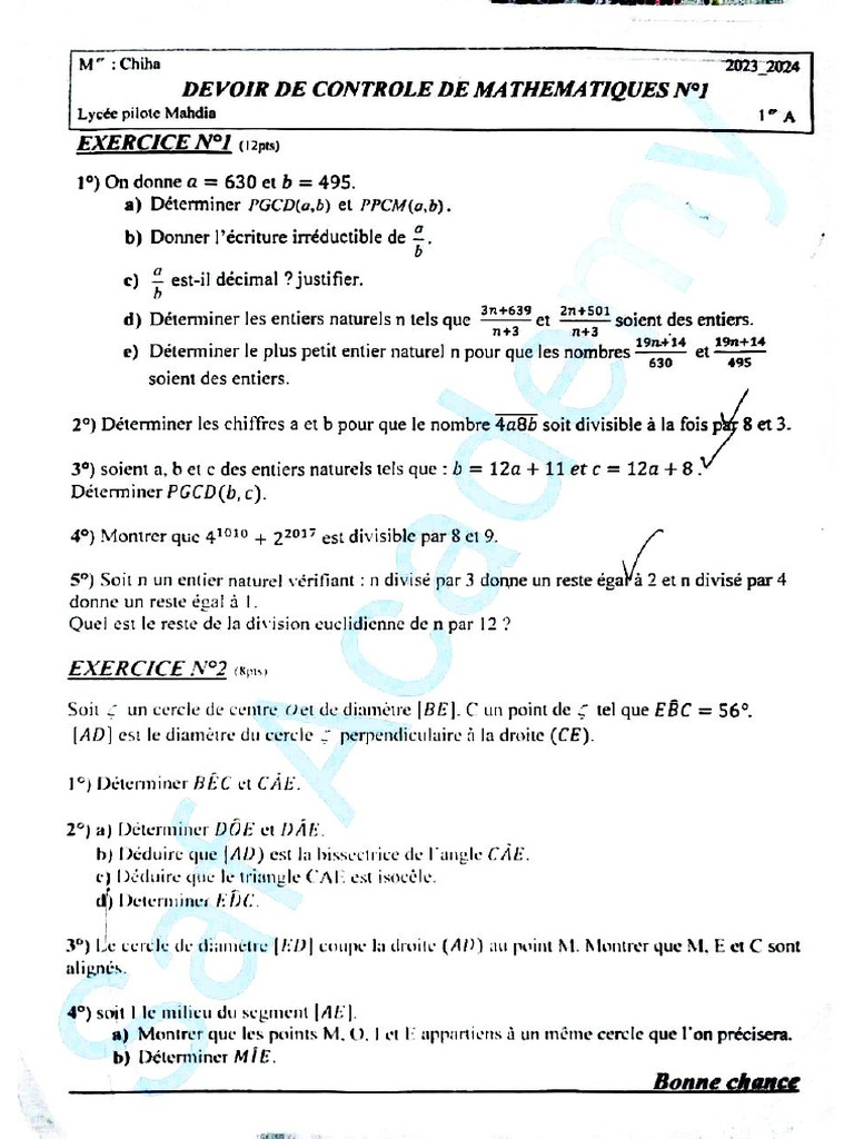 Dc1 Math Lpmahdia 1as | PDF