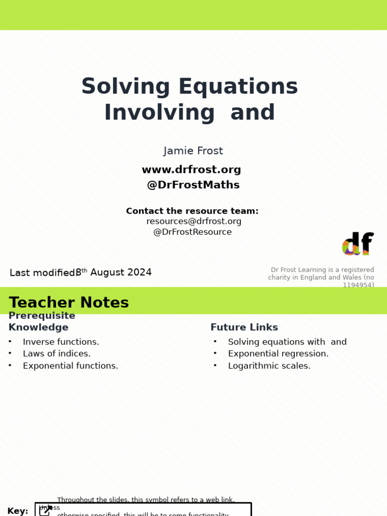 Solving Equations Involving e and LN - Lesson | PDF | Logarithm ...