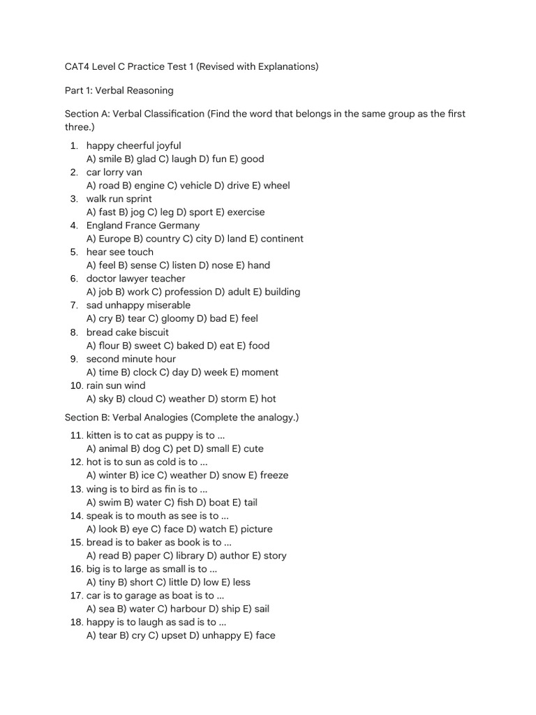 CAT4 LEVEL C PRACTICE TEST PDF FREE visual data 7