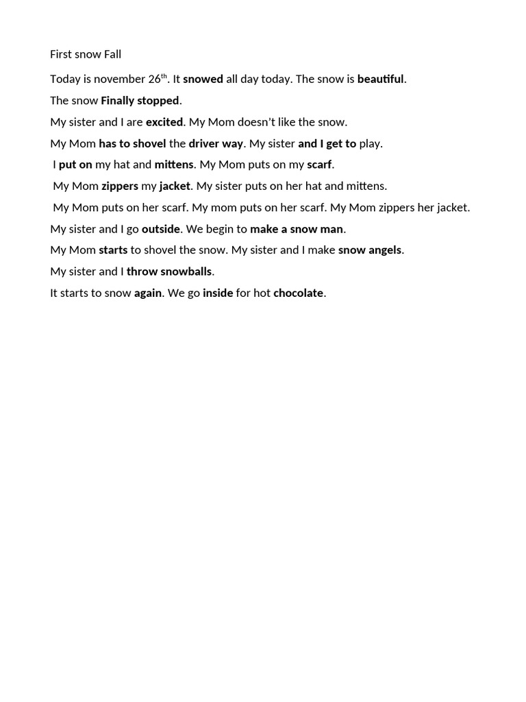 First Snow Fall | PDF