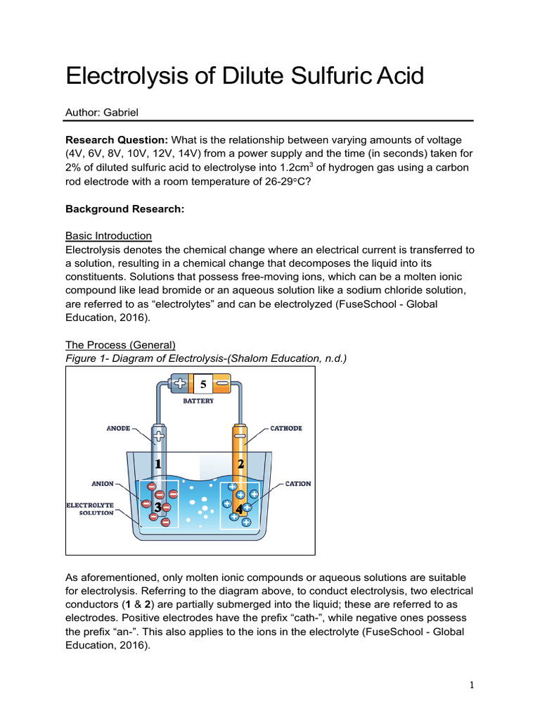 Electrolysis Voltage and Hydrogen Production | PDF | Electrolyte ...
