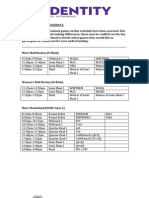 PSG 2012 - Sunday Schedule