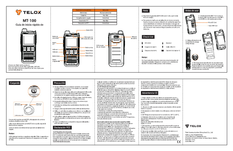 MT 100 User Manual Spanish | PDF