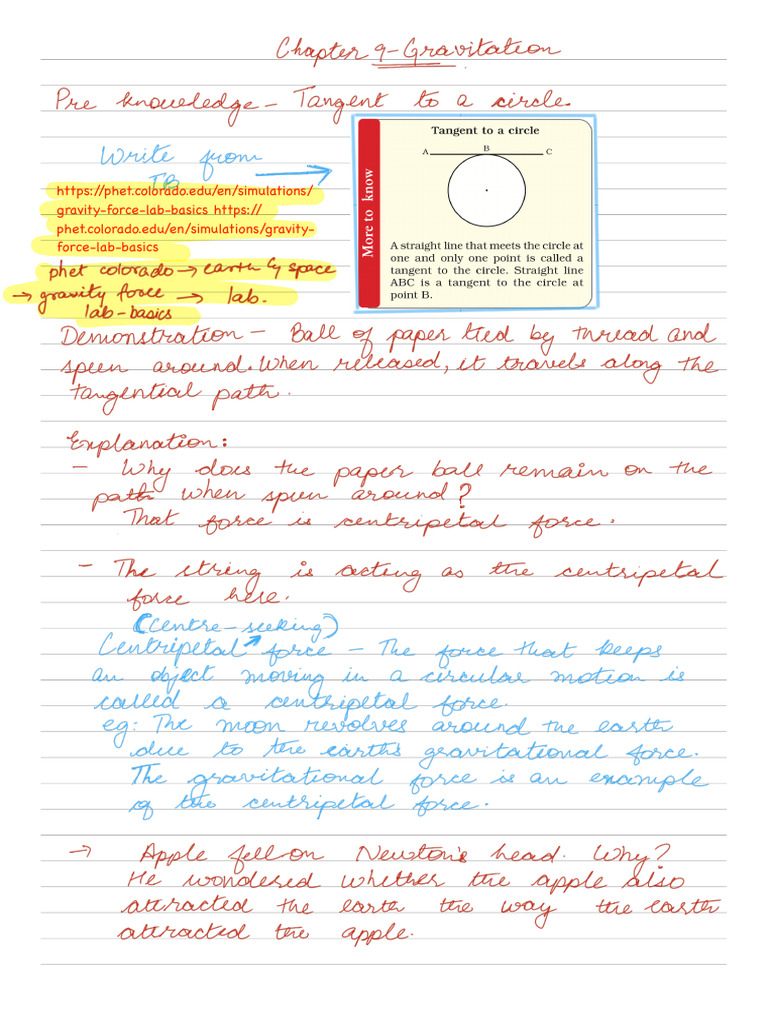 Gravitation Notes | PDF